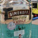 Custom text UV printed onto a vodka bottle as a personalised gift.